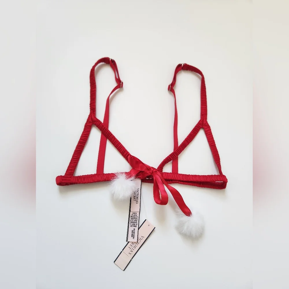 Victoria's Secret Dream‎ Angels Candy Cane Peekaboo Lingerie Bra Top Size XS NWT